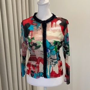 Petit Pois Colorful Lightweight Mesh Cardigan